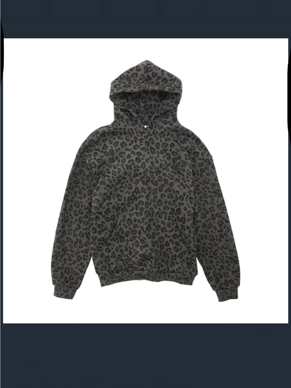 Comfrt Gray Leopard Print Hoodie